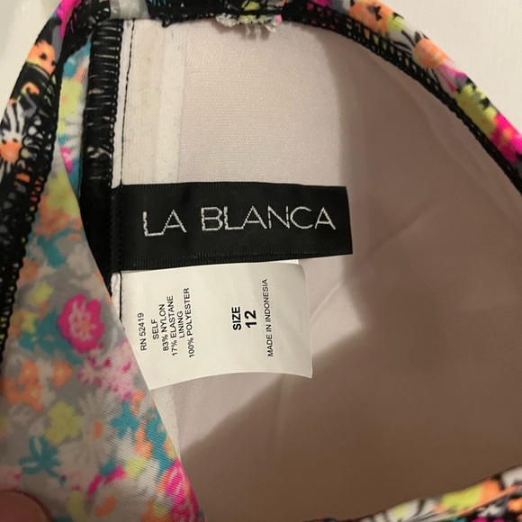 La Blanca NEW womens one piece swimsuit Floral Neon print new size 12 - Picture 5 of 8